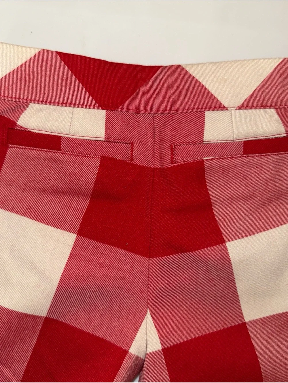 Janie and Jack Red and Cream Checkered Pants Size 2T NWT Adjustable Waistband